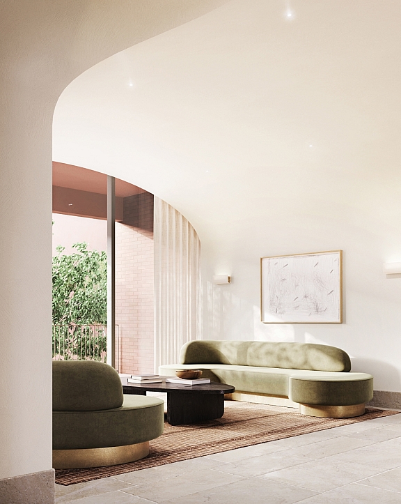 Courtyard lounge rendering image